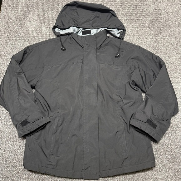 Old Navy Other - VTG Old Navy Mens Hooded Winter Jacket Coat Size L Gray Fleece Lined Full Zip